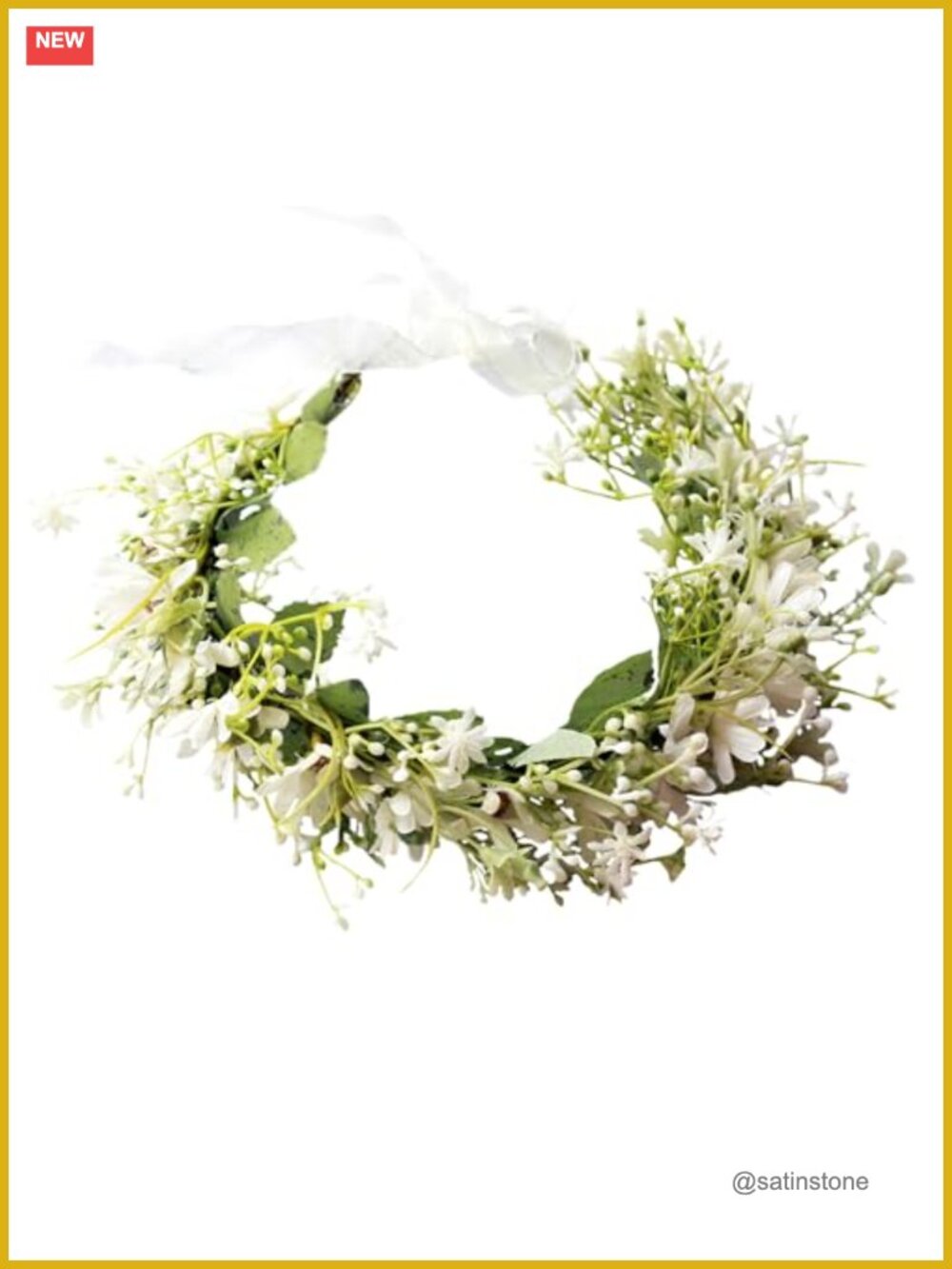 Faux Flower Crown Headband Adjustable Floral Halo for Women